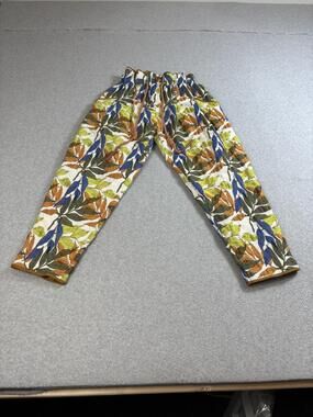 Love Binetti Pants Womens Medium Floral Jacquard 'Amarante Elastic Waist Boho